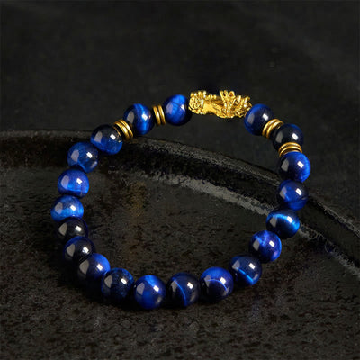 Buddha Stones Various Color Tiger Eye Beads Spacer Beads Pixiu Wealth Courage Bracelet - image 1