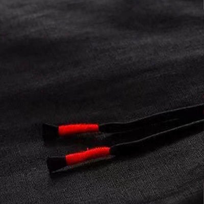 Buddha Stones Casual Solid Color One Button Cotton Linen Women's Wide Leg Pants With Pockets - image 10