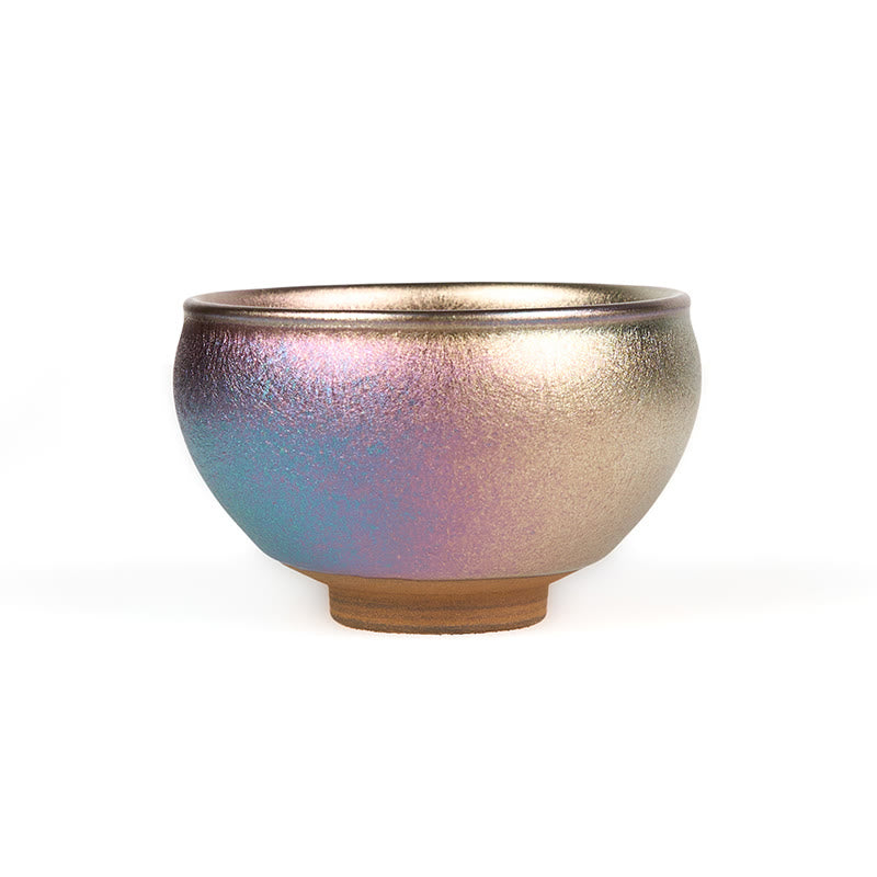 Buddha Stones Handmade Chinese Jianzhan Golden Lotus Flower Ceramic Teacup Kung Fu Tea Cup 150ml - image 9