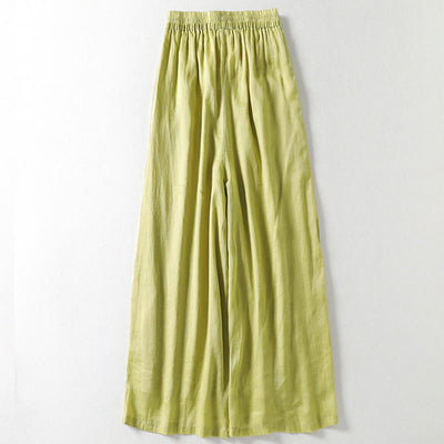 Buddha Stones Solid Color Lace-up Cotton Women's Wide Leg Pants - image 12