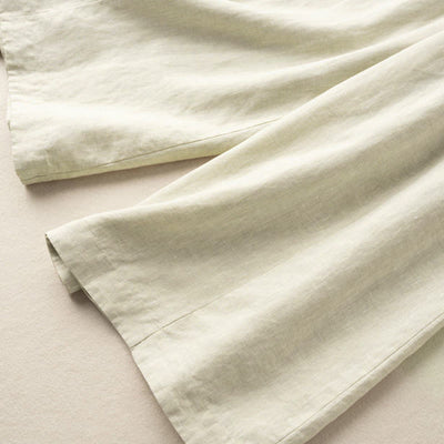 Buddha Stones Plain Color 7-8 Length Capri Cropped Pants Cotton Linen Women's Wide Leg Pants With Pockets - image 23
