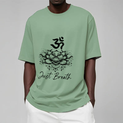 Buddha Stones Casual Om Symbol Lotus Flower Pattern Cotton Tee T-shirt - image 15