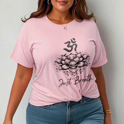 Buddha Stones Casual Om Symbol Lotus Flower Pattern Cotton Tee T-shirt - image 13