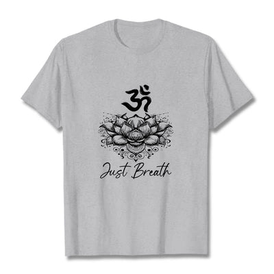 Buddha Stones Casual Om Symbol Lotus Flower Pattern Cotton Tee T-shirt - LightGrey - 2XL - image 19
