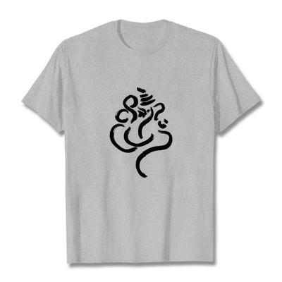 Buddha Stones Casual Ganesha Pattern Cotton Tee T-shirt - LightGrey - 2XL - image 19