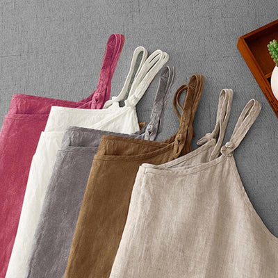 Buddha Stones Summer Plain Adjustable Strap Design Women's Cotton Linen Vest Waistcoat - image 33