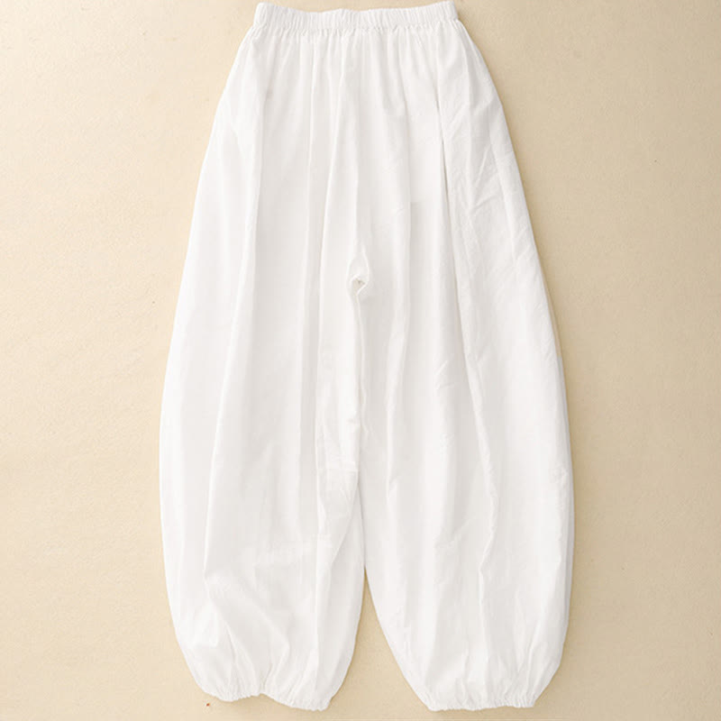 Buddha Stones Casual Simple Design Women's Cotton Harem Pants With Pockets - image 6