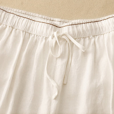 Buddha Stones Casual Embroidered Petals Women's Cotton Linen 7-8 Length Harem Pants With Pockets - image 7