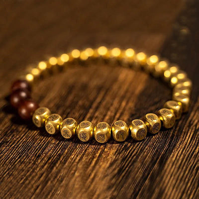 Buddha Stones Copper Brass Lightning Struck Jujube Wood Beads Wealth Bracelet - image 8