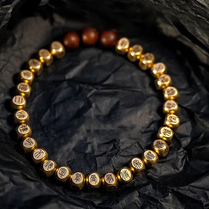 Buddha Stones Copper Brass Lightning Struck Jujube Wood Beads Wealth Bracelet - image 11