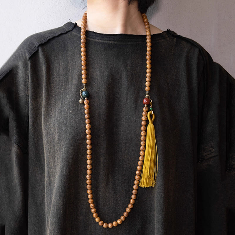Buddha Stones 108 Mala Beads Bodhi Seed Wisdom Peace Tassel Bracelet - image 5