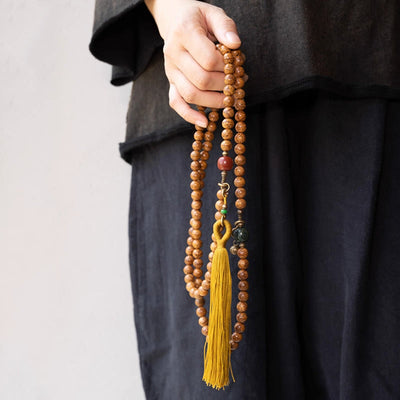 Buddha Stones 108 Mala Beads Bodhi Seed Wisdom Peace Tassel Bracelet - image 4
