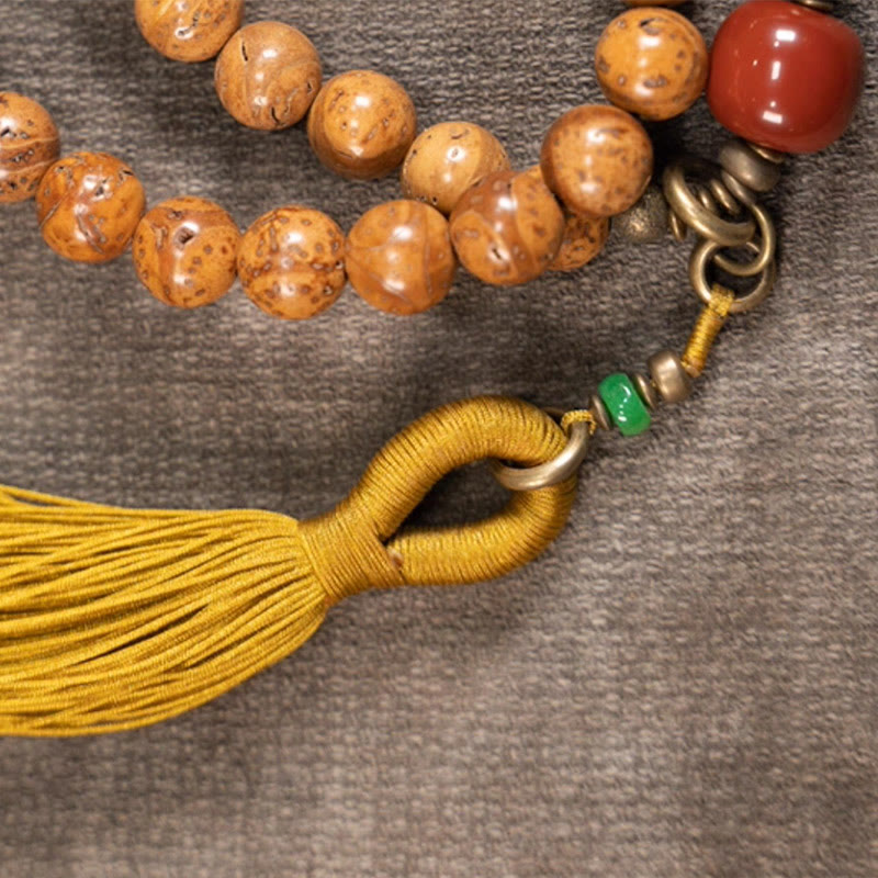 Buddha Stones 108 Mala Beads Bodhi Seed Wisdom Peace Tassel Bracelet - image 9