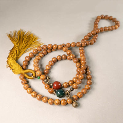 Buddha Stones 108 Mala Beads Bodhi Seed Wisdom Peace Tassel Bracelet - image 7