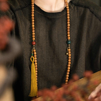 Buddha Stones 108 Mala Beads Bodhi Seed Wisdom Peace Tassel Bracelet - image 6