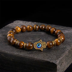 Buddha Stones Tiger Eye Beads Evil Eye Courage Bracelet - Tiger Eye(Wrist Circumference: 17-19cm) - image 1