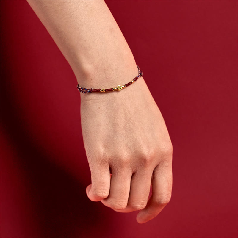 Buddha Stones Handmade Braided Red String Copper Coins Luck Bracelet - image 5