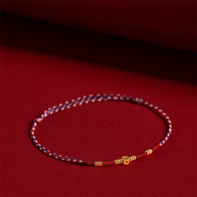 Buddha Stones Handmade Braided Red String Copper Coins Luck Bracelet - Red Rope(Wrist Circumference:15-17cm) - image 1