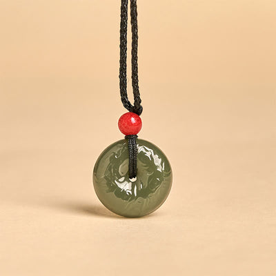 Buddha Stones "Wishing You Peace and Safety" Peace Buckle Jade Necklace Includes Gift Message Card - image 5