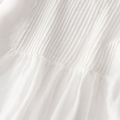 Buddha Stones Casual Accordion Pleat Plain V-neck Short Sleeve Midi Dress With Pockets - image 43