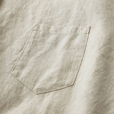 Buddha Stones Solid Color Button Three Quarter Sleeve Cotton Linen Shirt - image 7