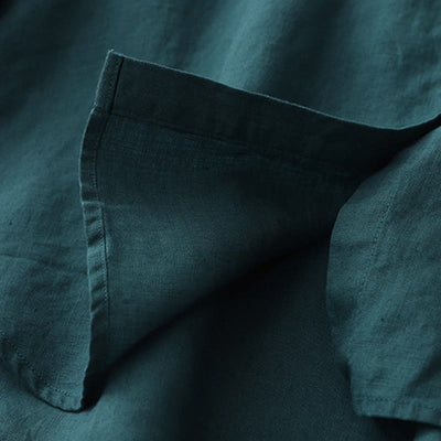Buddha Stones Solid Color Button Three Quarter Sleeve Cotton Linen Shirt - image 17