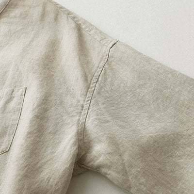 Buddha Stones Solid Color Button Three Quarter Sleeve Cotton Linen Shirt - image 8