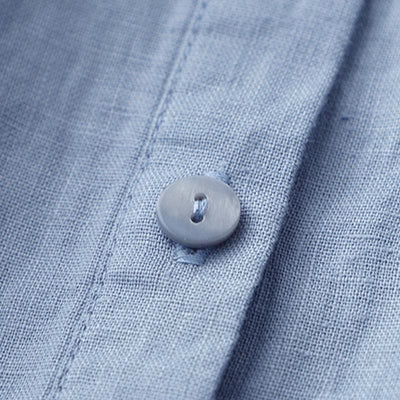 Buddha Stones Solid Color Button Three Quarter Sleeve Cotton Linen Shirt - image 23