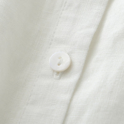 Buddha Stones Solid Color Button Three Quarter Sleeve Cotton Linen Shirt - image 32