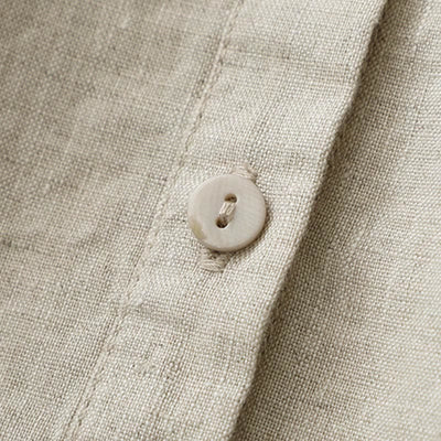 Buddha Stones Solid Color Button Three Quarter Sleeve Cotton Linen Shirt - image 12