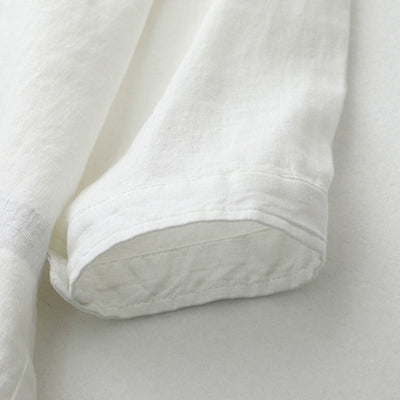 Buddha Stones Solid Color Button Three Quarter Sleeve Cotton Linen Shirt - image 34