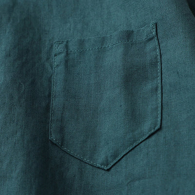 Buddha Stones Solid Color Button Three Quarter Sleeve Cotton Linen Shirt - image 19