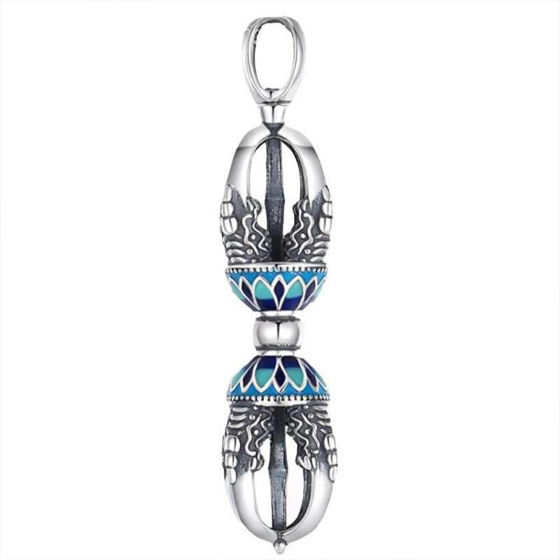 Buddha Stones Tibetan Copper Vajra Dorje Spiritual Power Necklace Pendant - image 5