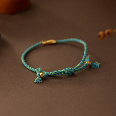 Buddha Stones Copper Lucky Koi Fish Luck Rope Bracelet - image 3