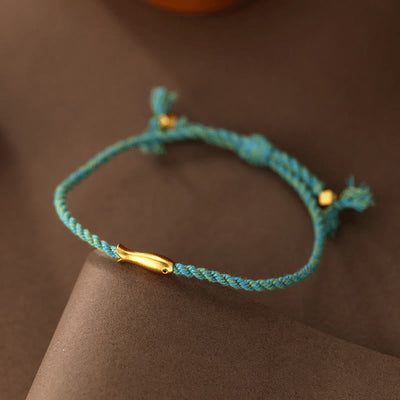 Buddha Stones Copper Lucky Koi Fish Luck Rope Bracelet - image 2