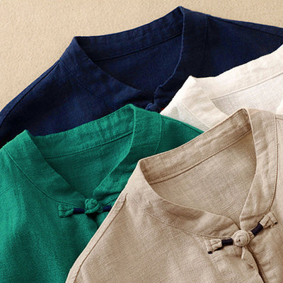 Buddha Stones Literary Artistic Chinese Knot Button Casual Cotton Linen Clothing - image 27
