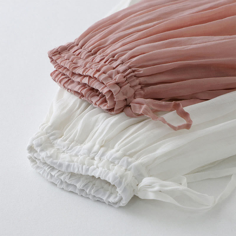 Buddha Stones Solid Lace Elastic Waist Cotton Women's Skirt - image 18