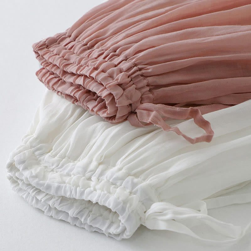 Buddha Stones Solid Lace Elastic Waist Cotton Women's Skirt - image 20
