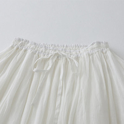 Buddha Stones Solid Lace Elastic Waist Cotton Women's Skirt - image 13