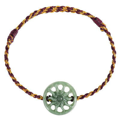 Buddha Stones Jade Sun Braided Rope Abundance Bracelet - image 9