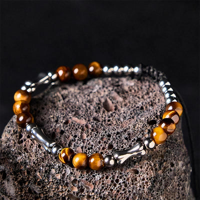 Buddha Stones Cute Bone Pattern Tiger Eye Courage Beads Bracelet - image 2