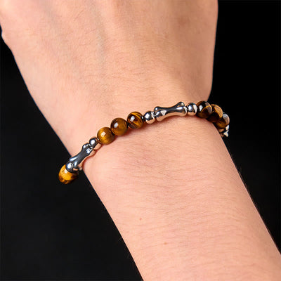 Buddha Stones Cute Bone Pattern Tiger Eye Courage Beads Bracelet - image 5