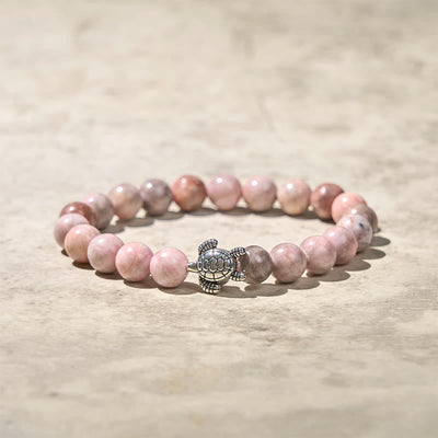 Buddha Stones Turtle Design Zebra Jasper Protection Bracelet - image 5