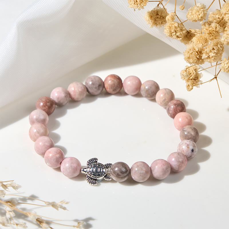 Buddha Stones Turtle Design Zebra Jasper Protection Bracelet - Zebra Jasper(Wrist Circumference: 16-19cm) - image 1