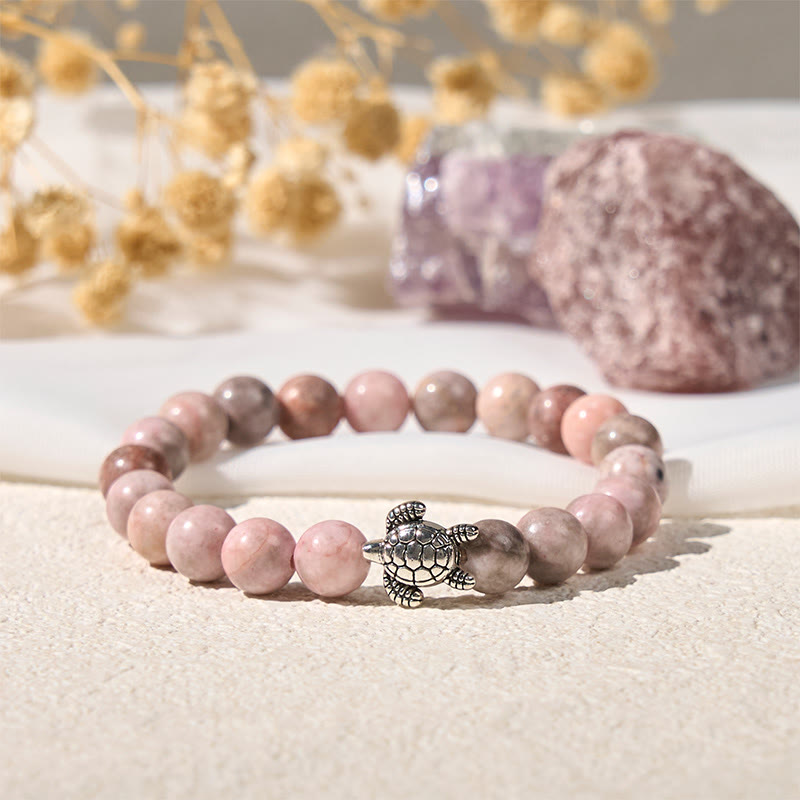 Buddha Stones Turtle Design Zebra Jasper Protection Bracelet - image 2