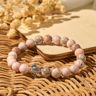 Buddha Stones Turtle Design Zebra Jasper Protection Bracelet - image 4