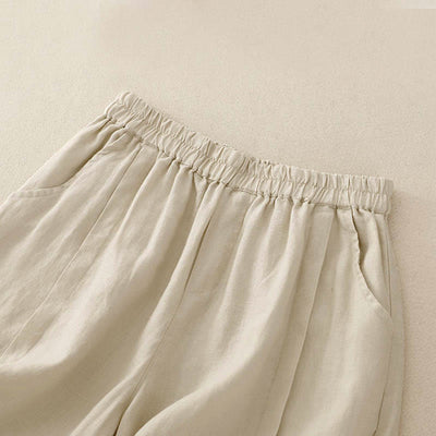 Buddha Stones Casual Solid Color Women's Cotton Shorts With Pockets - image 8