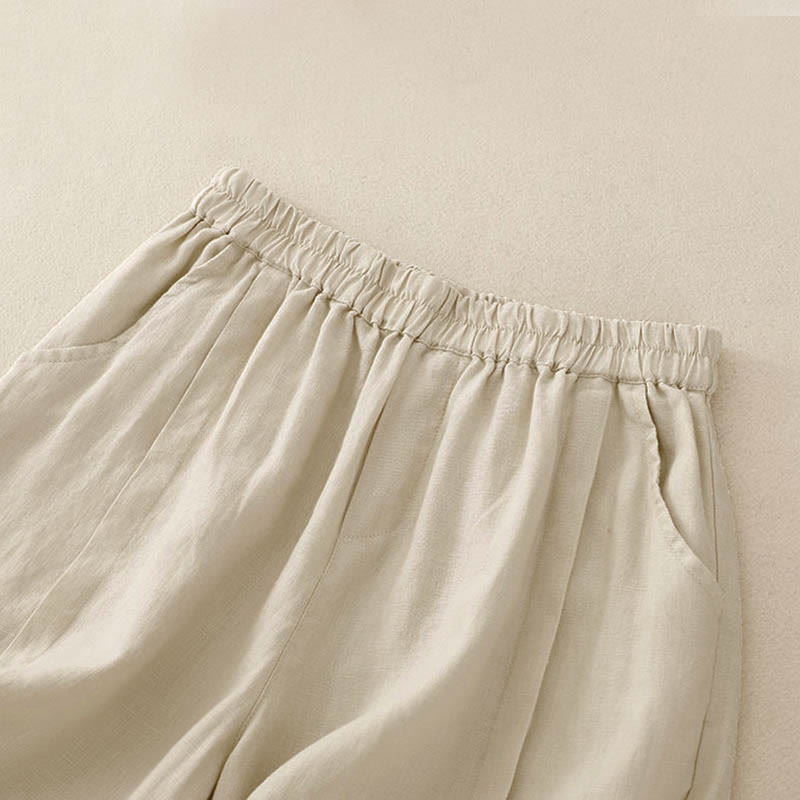 Buddha Stones Casual Solid Color Women's Cotton Shorts With Pockets - image 8