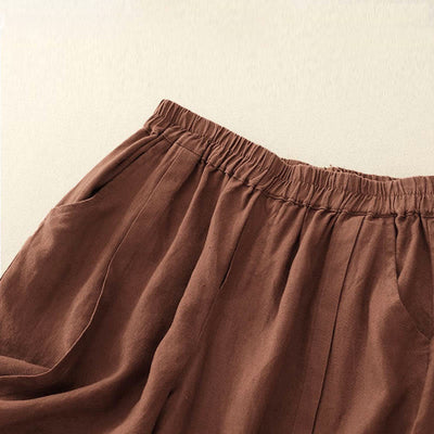 Buddha Stones Casual Solid Color Women's Cotton Shorts With Pockets - image 15