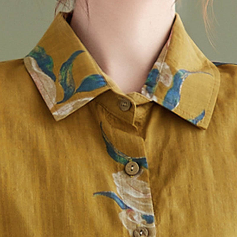 Buddha Stones Literary Artistic Flower Print Cotton Clothing - image 18